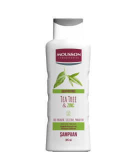 Mousson Șampon anti-mătreață fără sulfați Tea Tree and Zinc, 385 ml