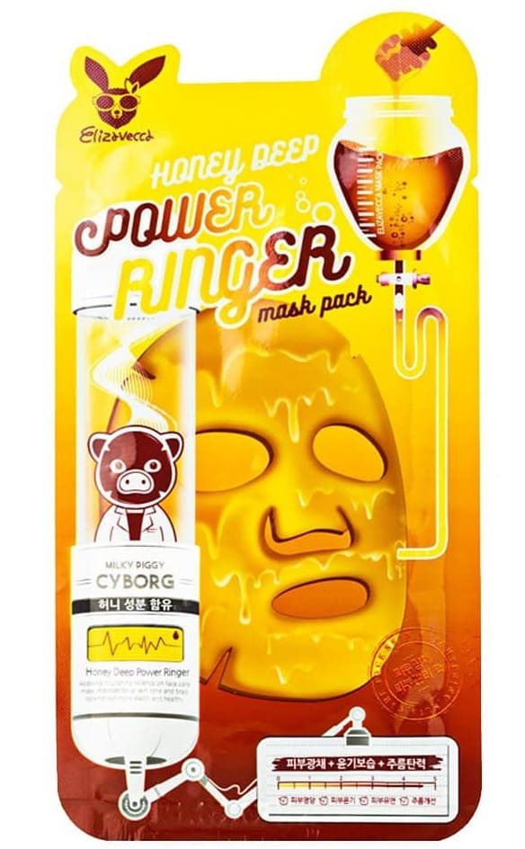 Elizavecca Питательная тканевая маска для лица Honey Deep Power Ringer, 1 шт