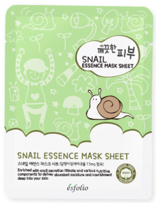 Esfolio Mască din țesătură cu extract de mucină de melc Pure Skin Snail Essence Mask Sheet, 1 buc