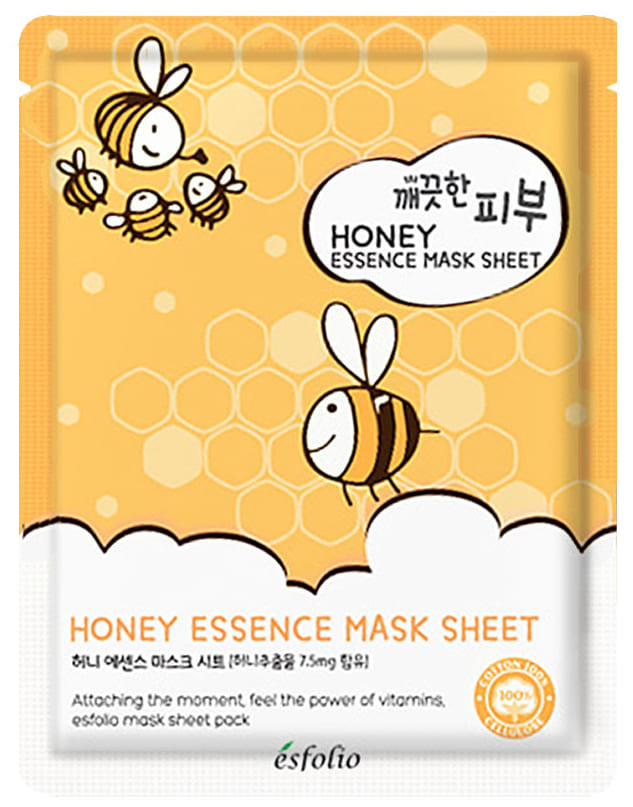 Esfolio Mască din țesătură pentru față cu extract de miere Pure Skin Honey Essence Mask Sheet, 1 buc