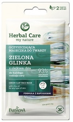  Farmona Очищающая и освежающая маска для лица Зеленая Глина Herbal Care Green Clay Face Mask, 2x5ml
