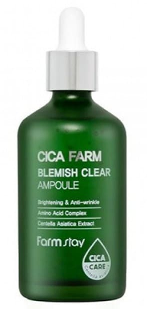 Farmstay Высокоактивная ампульная эссенция с центеллой азиатской против несовершенств кожи Cica Farm Blemish Clear Ampoule, 100 ml