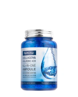 FarmStay Ser-ampulă pentru față Collagen and Hyaluronic Acid, 250 ml