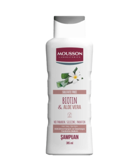 Mousson Șampon fără sulfați împotriva căderii părului Biotin and Aloe Vera, 385 ml