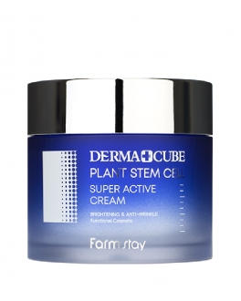 Farmstay Crema pentru fata cu celule stem Derma Cube Plant Stem Cell Super Active Cream, 80 ml