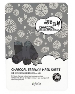 Esfolio Тканевая маска c углем для лица Charcoal Essence Mask