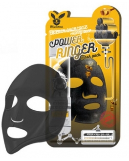 Elizavecca Mască din țesătură pentru față Black Charcoal Honey Deep Power Ringer Mask Pack, 1 buc