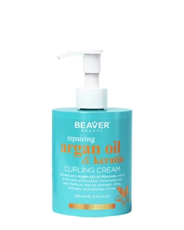 BEAVER Cremă pentru păr creț Argan Oil and Keratin, 250 ml
