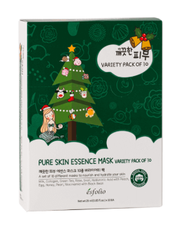 Esfolio Лимитированный Рождественский подарочный набор из 10 масок Pure Skin Essence Variety Pack, 10 шт