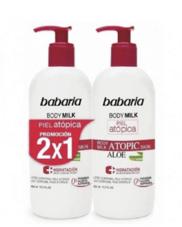 Babaria Молочко для атопичной кожи с экстрактом алоэ 2 x 1 Body Milk Atopic, 2 X 400 мл