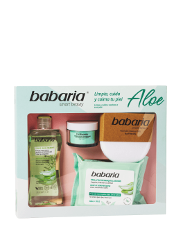 Babaria Набор для интенсивного ухода за кожей лица с алоэ Pack Limpieza Aloe, 4 шт