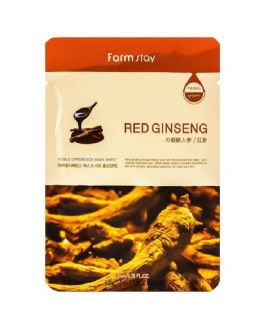 FarmStay Mască din țesătură cu extract de ginseng roșu  Visible Difference Mask Sheet Red Ginseng
