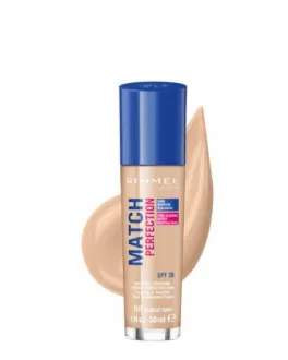 RIMMEL Тональный крем Match Perfection SPF20 101 Classic Ivory-Cool, 30 мл