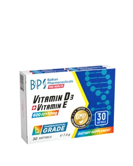 Balkan Pharmaceuticals Пищевая добавка Vitamin D3+ Vitamin E, 30 кап