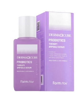 Farmstay Ser hidratant  anti-îmbătrânire cu probiotice Derma Cube Probiotics Therapy Ampoule Serum, 80 ml
