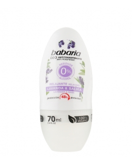 Babaria Deodorant cu extract de lavanda Relaxing Lavender And Sage Deodorant Roll-on, 70ml