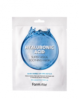 FarmStay Mască din țesătură super hidratantă cu acid hialuronic Hyaluronic Acid Super Aqua Soothing Mask