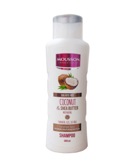 Mousson Șampon regenerant fără sulfați Coconut and Shea Butter, 385 ml