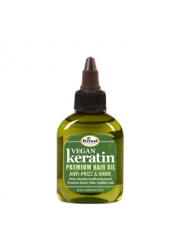 Difeel Натуральное масло для блеска волос с эффектом Анти-фриз Vegan Keratin Premium Hair Oil, 75 ml